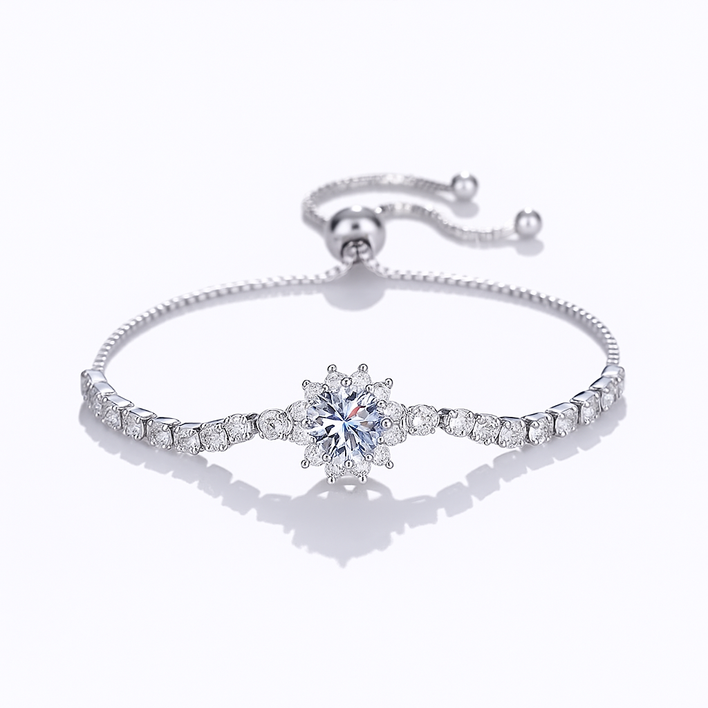 Гривна с циркони и камъни от медицинска стомана