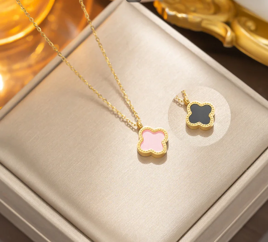 Колие Детелина "Хамелеон" - Черно и розово