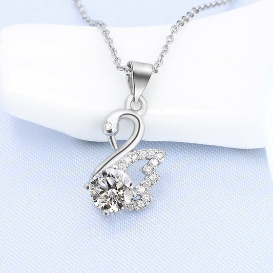 Колие Лебед с циркони